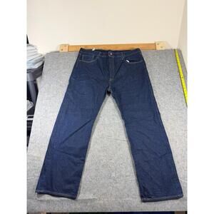 Levi button fly 501 Jeans Mens 44x31 Dark Wash Straight Leg Button Fly Denim